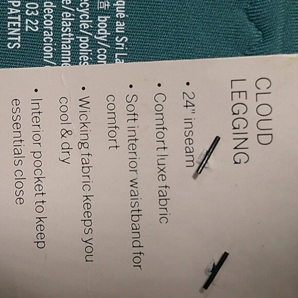 NWT Victoria's Secret Cloud Leggings Teal Size Small - Picture 3 of 5